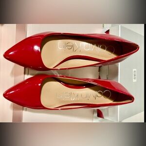 Calvin Klein Glossy Red Heels